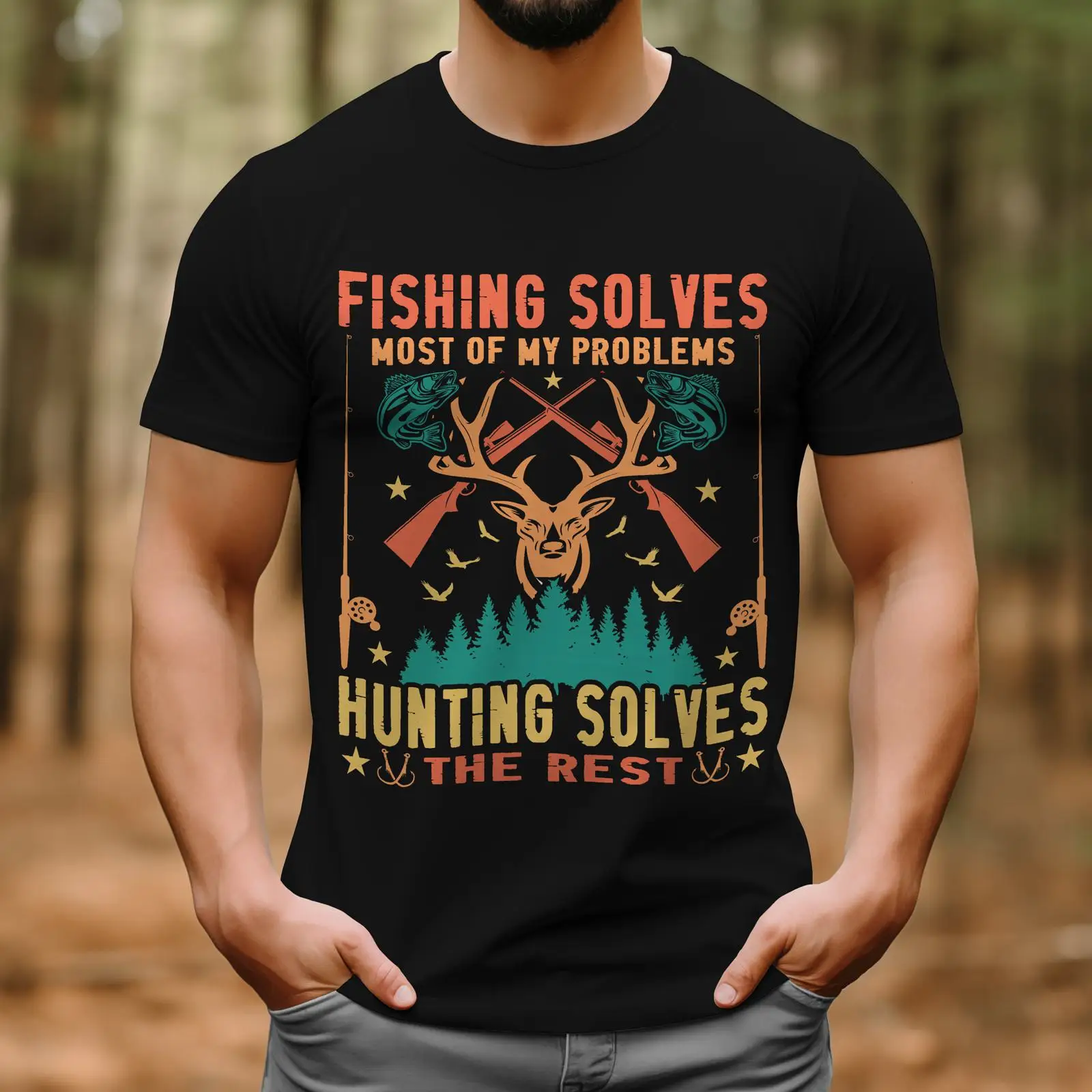 Outdoor Hunting Quotes - Angeln, Jagd, lustiges Zitat-T-Shirt für Männer,