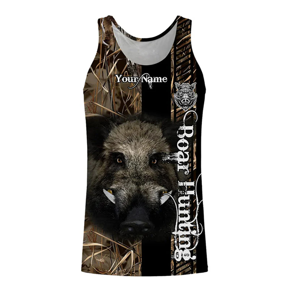 Outdoor Hunting Dog Names - Personalisiertes Wildschweinjäger-Tanktop mit 3D-Druck, ärmellose Shirts