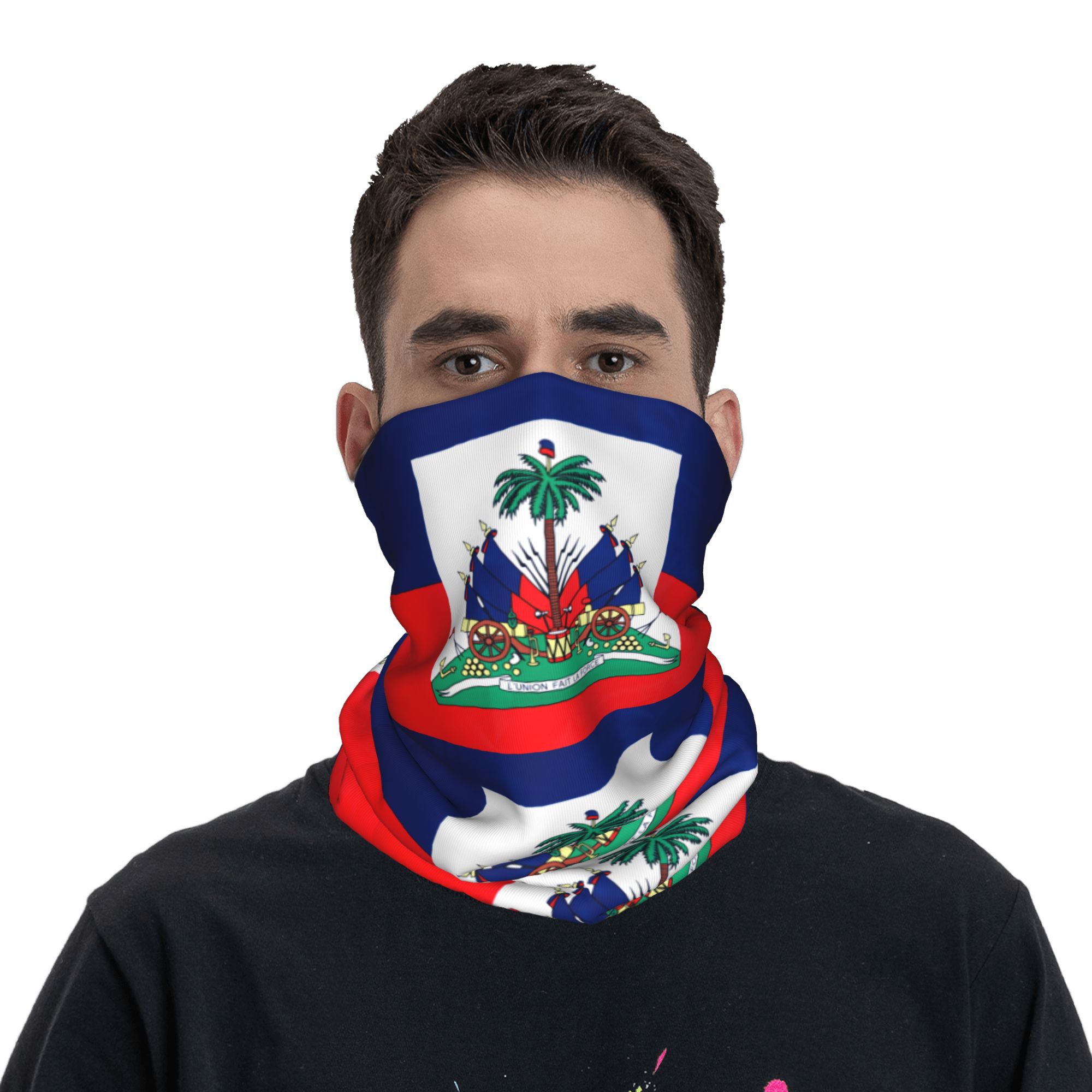 Outdoor Hunting Bike - Outdoor-Sport Balaclava mit Haiti-Flagge, Fahrradmaske, Weiche