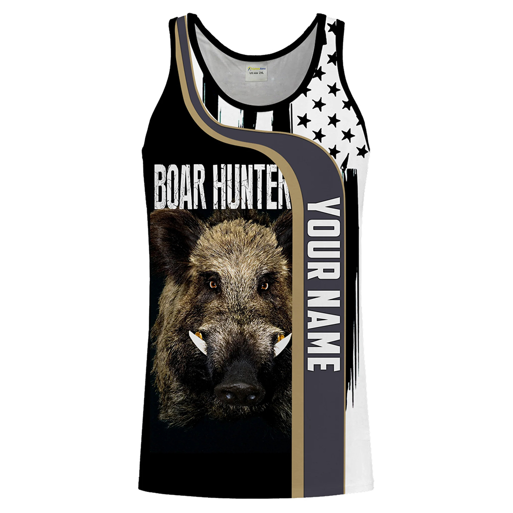 Outdoor Hunting Dog Names - Personalisiertes Wildschweinjäger-Tanktop mit 3D-Druck, ärmellose Shirts