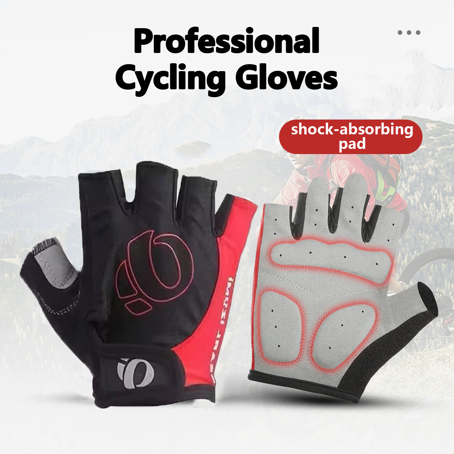 Outdoor Hunting Bike - Outdoor-Radfahrhandschuhe mit Stoßdämpfung, Halbfinger-Design für Unisex,