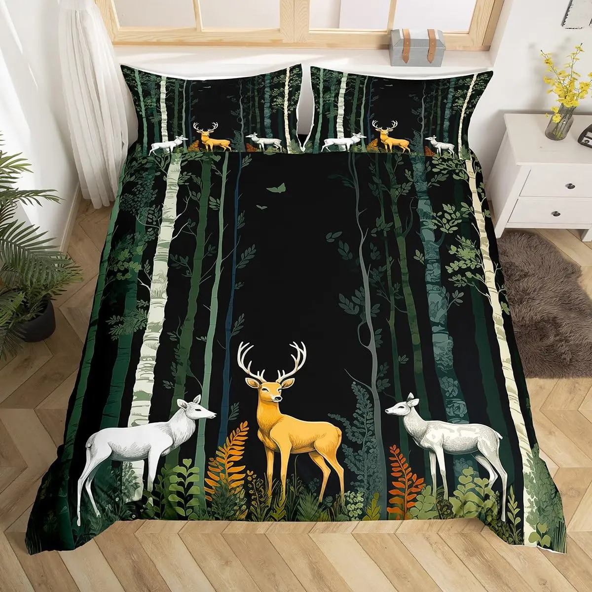 Hirsch Elch Bettbezug Bauernho – Hunting And Camping In Forest Bewertung und Preis