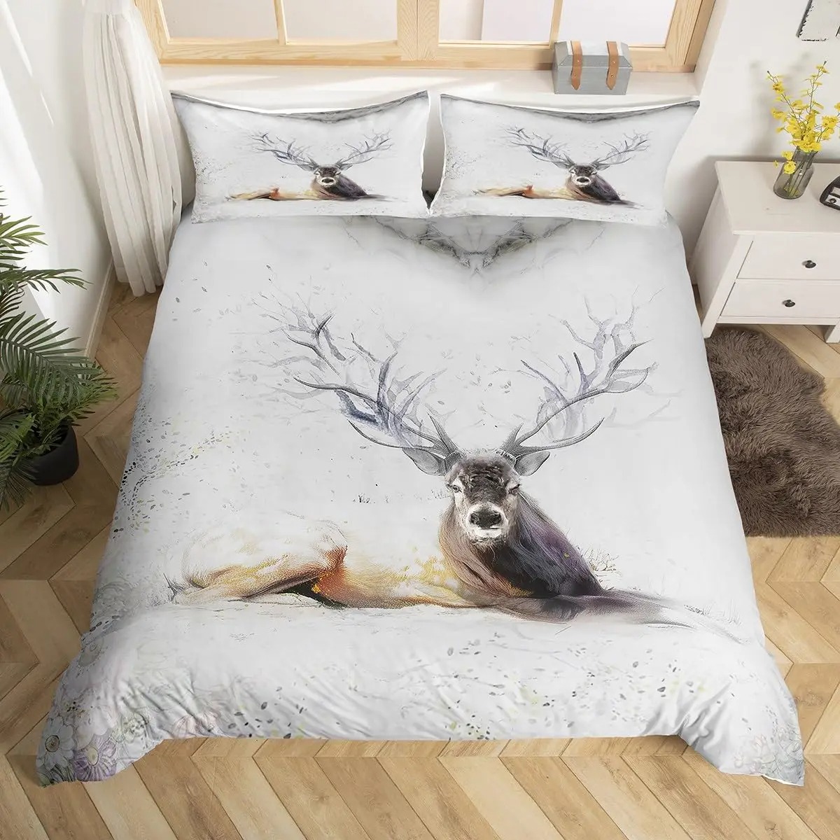 Hirsch Elch Bettbezug Bauernho – Hunting And Camping In Forest Bewertung und Preis