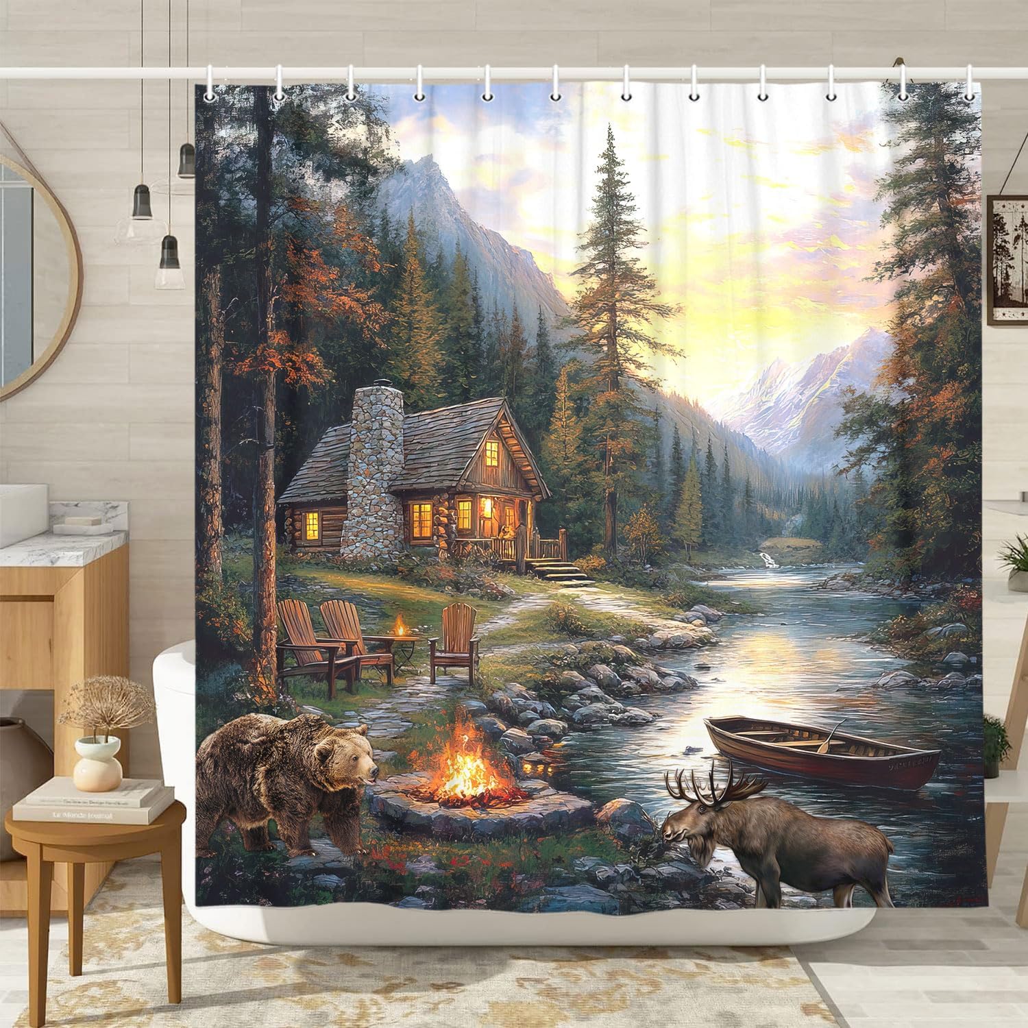 Rustikaler Cabin Lodge Duschvo – Hunting And Camping In Forest Bewertung und Preis